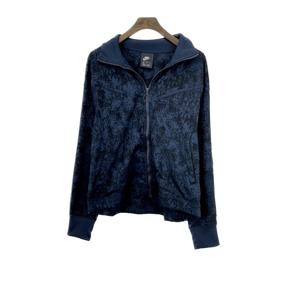 Nike Jacquard Navy Blue Full Zip Jackets Size M - Picture 1 of 4
